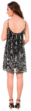 Embellished Mini Dress with Spaghetti Straps back in Black/Silver