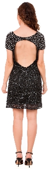Short Sequins Homecoming Prom Dress with Keyhole Back back