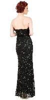 Strapless Sweetheart Sequins Long Formal Prom Dress back