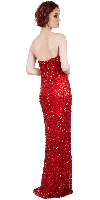 Strapless Sweetheart Sequins Long Formal Prom Dress back in Red
