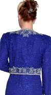 Tea Length Sequined Formal Dress with Matching Jacket  back
