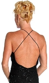 Crossed-back Beaded Long Formal Dress back