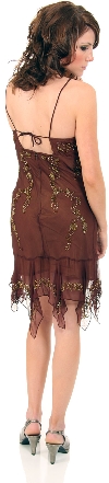 Spaghetti Strapped Cocktail Dress With Asymmetrical Skirt back