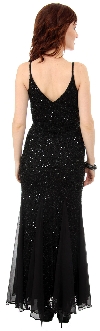 Spaghetti Strapped & Flared Formal Evening Dress back