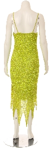 Fully Beaded Spaghetti Strap Sequined Formal Dress back