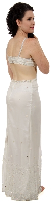 Thin Strapped Full Length Formal Party Dress back