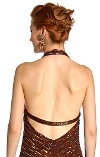 Halter Neck Low Back Sequined Formal Dress back