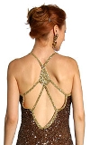 V-Top Fully Beaded Formal Dress back