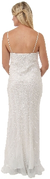 Full length Beaded Evening Dress with Shirred Bust back