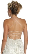 Spaghetti Wedding Dress in Ivory/Silver back