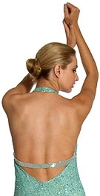 Halter Neck Low Back Sequined Formal Dress back in Emerald Green