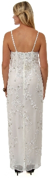 Floral Spaghetti Beaded Evening Dress with Jacket back