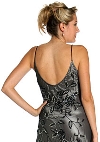 Medium Length Flared Beaded Formal Cocktail Dress back in Black color