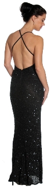 Swirled Design Bodice Formal Prom Dress back