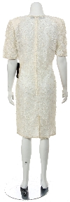 Short Half Sleeves Lace Cocktail Dress with Pearls back
