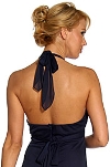 Halter Neck Rhinestones Belt Long Formal Evening Dress back