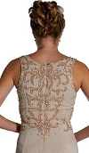 A-Line Beaded Sleeveless Formal Dress back