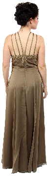 Halter Neck Triple Straps A-Line Long Formal Dress back