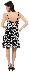 Boxy Floral Pattern Sequin Cocktail Dress back
