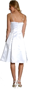 Spaghetti Strap Shirred Empire Bridesmaid Dress back