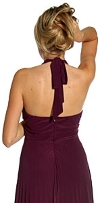 Halter Neck Empire Cut Formal Dress with Bow back