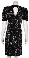 Round Neck Floral Sequined Cocktail Dress with Keyhole back
