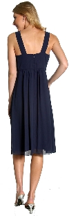Knee Length Shirred Flower Party Dress back