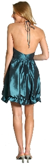 Halter Neck Short Bubble Party Dress in Taffeta back