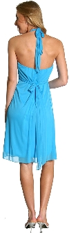 Halter Neck Rhinestones Belt Short Party Dress back