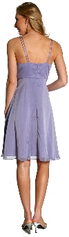 Spaghetti Strap Shirred Chiffon Party Dress back