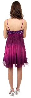 Spaghetti Straps 2 Tone Beaded Bust Short Formal Party Dress back in Purple