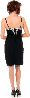 Spaghetti Strapped Bejeweled Straight Cocktail Dress back