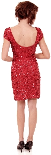 Fully Sequin Beaded Short Prom Dress back in Red/Black