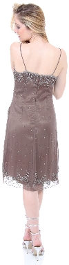 Spaghetti Straps Beaded Formal Dress with Sheer Mesh Jacket back