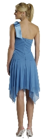 Ruched Asymmetric Hem Short Party Dress back in Turquoise