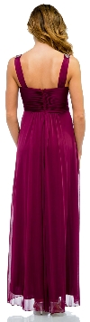 Ruched Twist Knot Bust Long Formal Evening Dress back