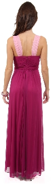 V-Neck Two Tone Long Formal Bridesmaid Dress back