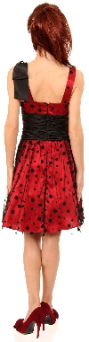 V-neck Short Polka Dot Party Dress   back