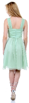 Empire Cut Shirred Knee Length Bridesmaid Party Dress back