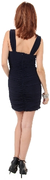 Ruched Short Dress With Beaded Work back
