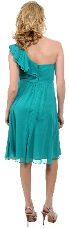 Ruffled One Shoulder Short Party Dress back