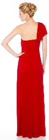 Single Shoulder Prom Dress with Slit And Patch Accent back