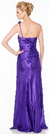 Floral One Shoulder Full Length Formal Bridesmaid Dress back