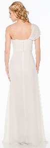 Single Sleeve & Sash Long Formal Bridesmaid Dress back