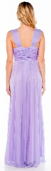 Braid Accent Ruched Long Formal Bridesmaid Dress  back in Lilac