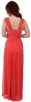 Braid Accent Ruched Long Formal Bridesmaid Dress  back