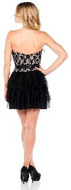 Strapless Lace Bust Short Party Dress with Tiered Skirt back