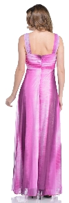 Empire Cut Multi-colored Formal Dress with Sash back