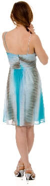 Multi Colored Short dress with Shirred Bust back