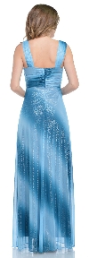 Long Formal Ombre Dress with Metallic Animal Foiling  back